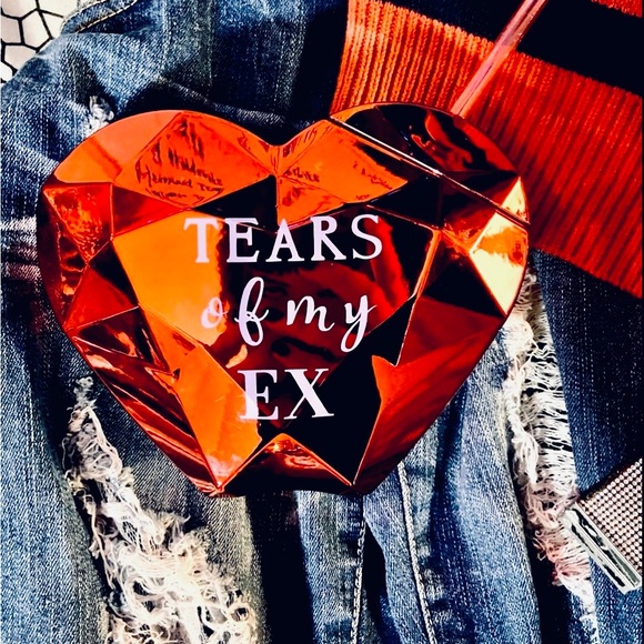Geometric Heart “Tears of my Ex” Novelty Cup w/Straw - Picture 2 of 6